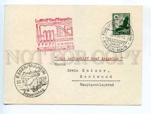 250799 GERMANY Graf Zeppelin 1939 year RPPC Flight Card