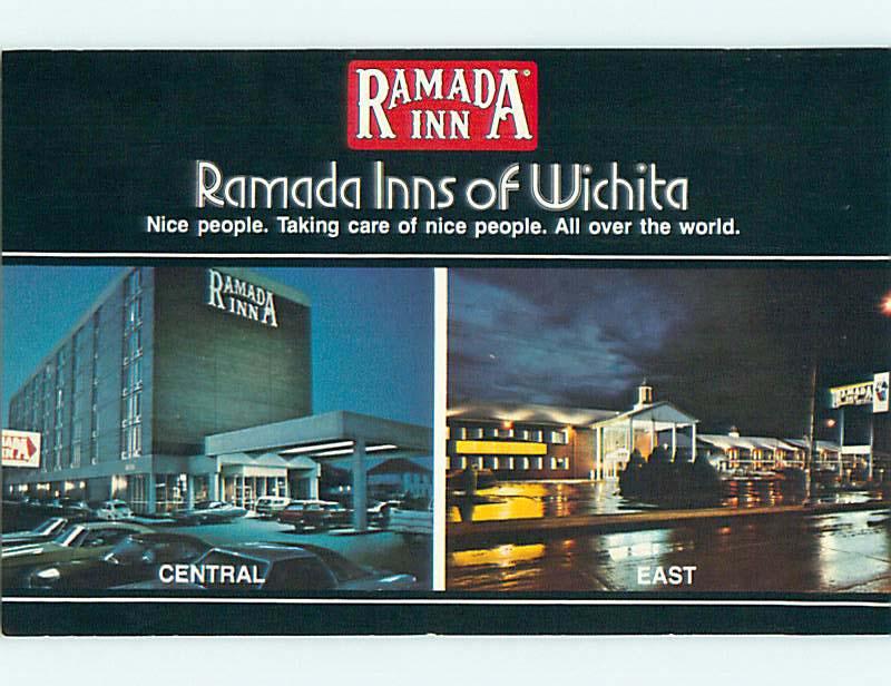 Unused Pre-1980 OLD CARS & RAMADA INN MOTEL Wichita Kansas KS u2877