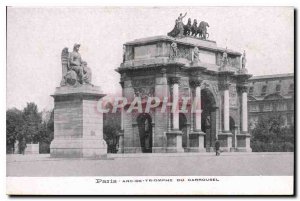 Old Postcard Paris Arc de Triomphe du Carrousel