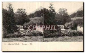 Stereoscopic Card - The Dauphine - Landscape - Old Postcard