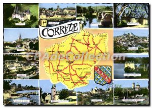 Postcard Modern Correze Tulle tourist map Lubersac Uzerche Aubazine Beaulieu