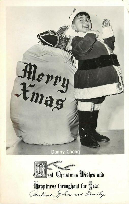 RPPC Bob Plunkett Angeleno Photo Service Christmas Greetings From Chang Family