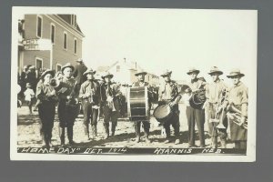 Hyannis NEBRASKA RPPC '14 HOME DAY Celebration COWBOY BAND nr Alliance WILD WEST