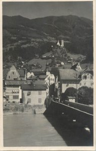 Austria Schwaz partial view photo postcard