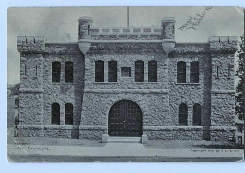 Postcard Armory Easton PA 1907