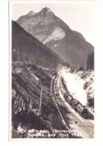 Entering Connaught Tunnel & Ross Peak BC Canada Byron Harmon Real Photo RP #775