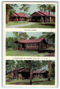 1946 The Log Cabins Multiview West Of Panama City Florida FL Vintage Postcard