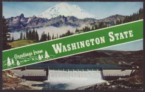 Greetings From Washington,Mt Rainier Postcard