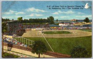 St. Petersburg Florida 1950s Postcard Al Lanf Baseball Diamond Field