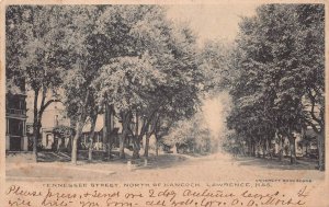 TENNESSEE STREET NORTH OF HANCOCK LAWRENCE KANSAS POSTCARD 1906