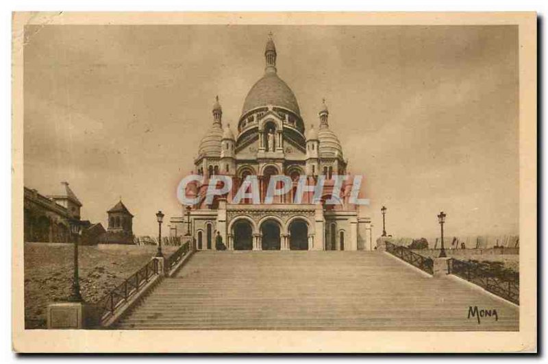 Old Postcard The Sacre Coeur Basilica in Montmartre Ceuvre L Magne