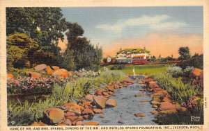 Jackson Michigan 1940-50s Postcard Home of William & Matilda Sparks 