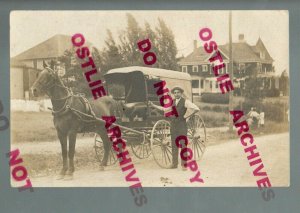 RPPC c1910 DELIVERY WAGON Salesman REMEDIES Advertising WATKINS?