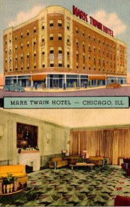 Illinois Chicago Mark Twain Hotel Curteich