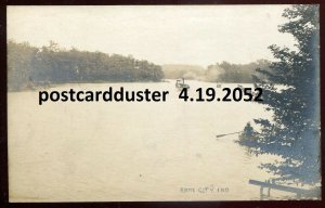 h2836 - ROME CITY Indiana 1900s Lake Boating. Real Photo Postcard