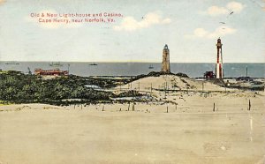 Old & New Lighthouse and Casino Cape Henry Norfolk, Virginia USA 1911