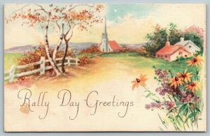 Monroe Iowa~United Presbyterian Sunday School~Rally Day Greetings~1922 Postcard