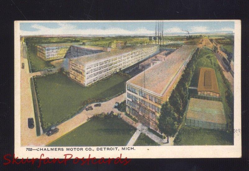 DETROIT MICHIGAN CHALMERS MOTOR CAR COMPANY ANTIQUE VINTAGE POSTCARD FACTORY