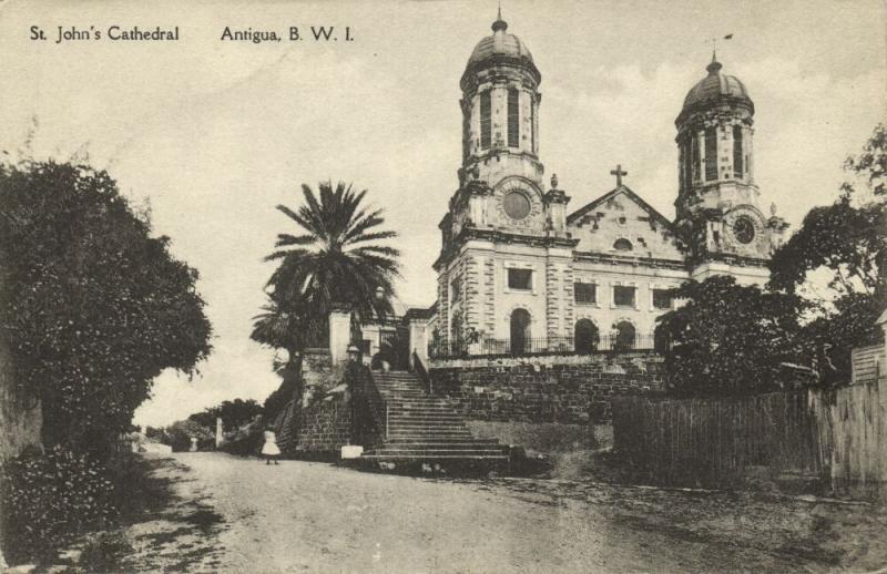 antigua, B.W.I., St. John's Cathedral (1910s) Postcard