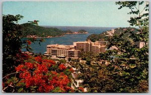 Acapulco Mexico 1973 Postcard Panoramic Caleta Hotel