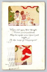 1919  Christmas  Xmas  Santa Pooping?    Postcard