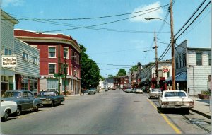 Vtg Springvale Maine ME The Square Main Street View Old Cars Unused Postcard