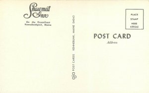 Shawmut Inn Oceanfront Kennebunkport Maine ME Lounge Postcard