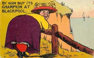 Postcard UK Blackpool 1910 Fat woman Comic Humor HM & CO 23-5471