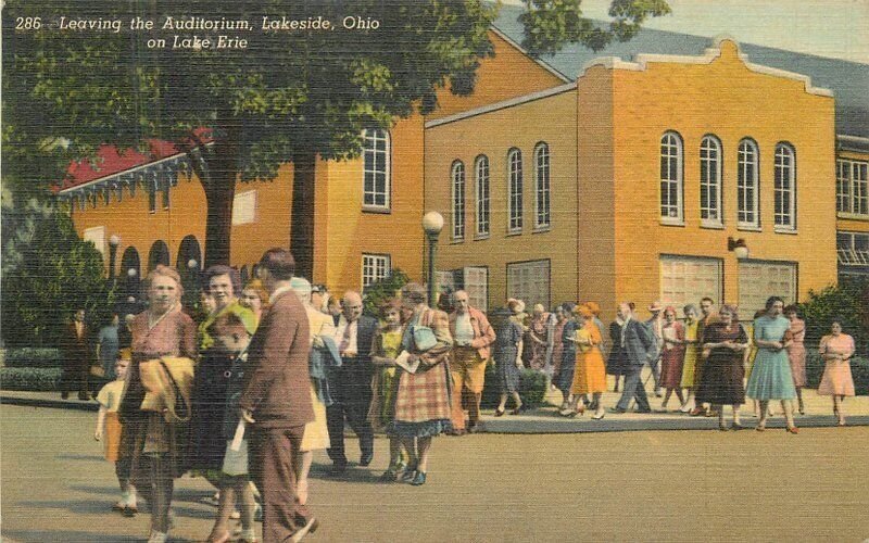 Ohio Lake Erie Lakeside Auditorium #286 Tremper Teich linen Postcard 22-7462