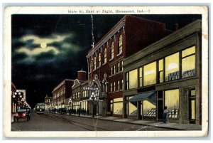 1922 State St. East Night Moon Exterior View Building Hammond Indiana Postcard