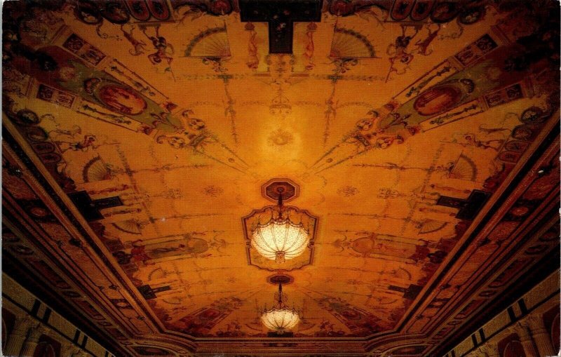 Los Angeles California Biltmore Hotel Interior Crystal Ballroom Chrome Postcard 