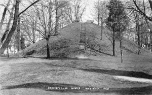 J28/ Marietta Ohio RPPC Postcard c1940 Native American Indian Mound 103