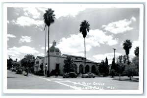 c1950's US Post Office Building Cars Rolands California CA RPPC Photo Postcard