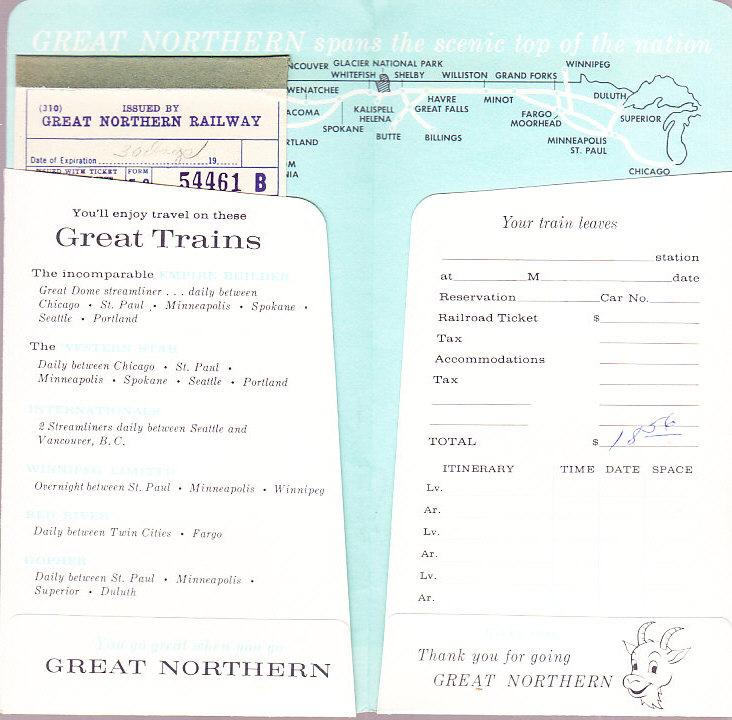 Great Northern Railway - Ticket Envelope