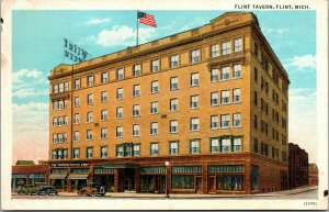 Vtg 1930s Flint Tavern Hotel Flint Michigan MI Unused Linen Postcard
