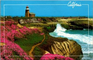 Lighthouse Santa Cruz California Chrome Postcard C086