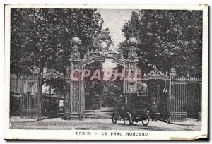 Old Postcard Paris Parc Monceau