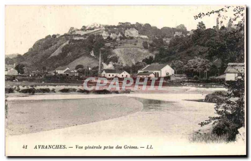 Old Postcard Avranches General view taken of Greves