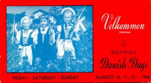 California Solvang Velkommen Weoclom To Danish Days 1956