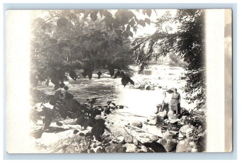 1923 Schroon River Adirondacks New York NY Warrensburg RPPC Photo Postcard