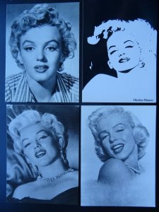 4 x MARILYN MONROE c1980s Modern B & W Postcard by Beechwood / Athena