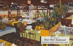 Santa Cruz California Municipal Wharf Ideal Fish Restaurant Postcard K100041