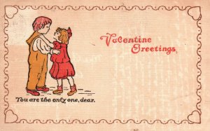 Vintage Postcard 1912 Valentine Greetings You Are The Only One Dear Lover