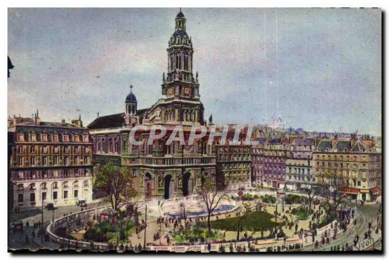 Old Postcard Paris In Flanat L & # 39Eglise De La Trinite