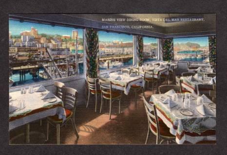 CA Vista Del Mar Restaurant SAN Francisco POSTCARD PC