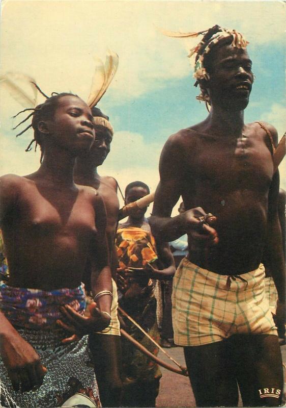 Senegal african folk ethnic dancers postcard