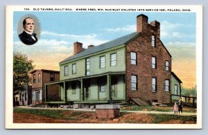 J99/ Poland Ohio Postcard c1910 Old Tavern McKinley Enlisted 347