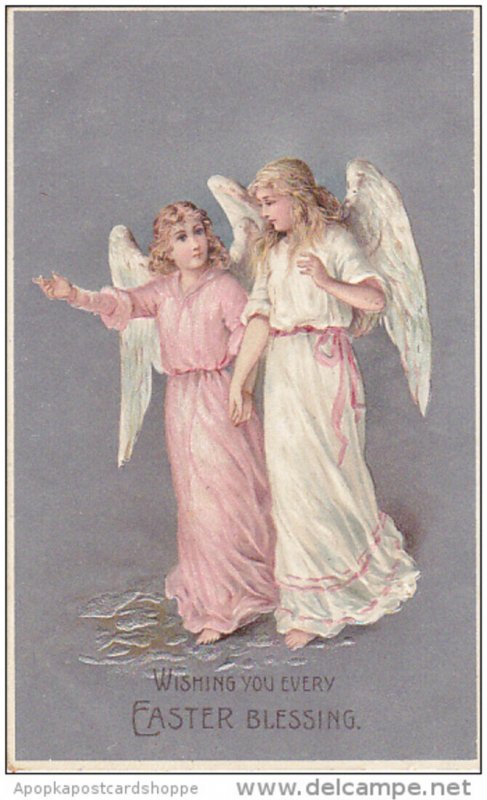 Easter Blessing Angels Walking Together 1910