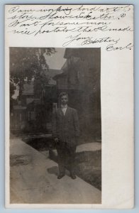 1909 Man Working On A Store At Madison Wisconsin WI RPPC Photo Posted Postcard