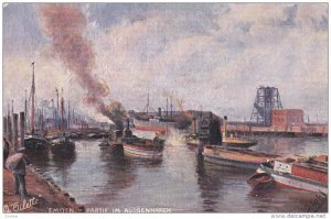 EMDEN, Netherlands, 1900-1910's; Partie Im Aussenhafen